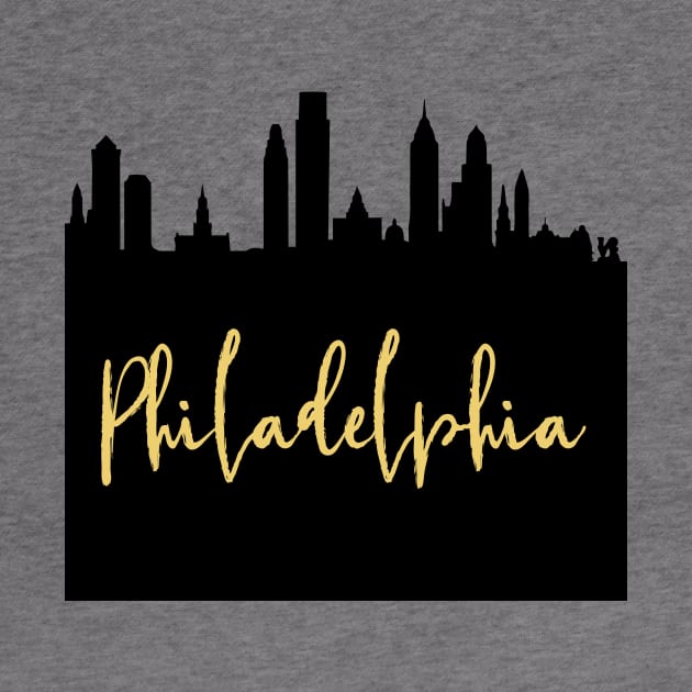 PHILADELPHIA PENNSYLVANIA DESIGNER SILHOUETTE SKYLINE ART by deificusArt